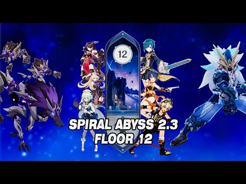 2.3 Spiral Abyss Floor 12 Clear 3 - Man Party (9) Stars | 4 Star Character & Weapon Only | F2P Run !