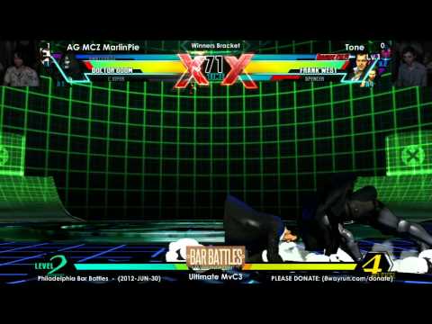 Bar Battles #2 - UMvC3 Winners - AG MCZ MarlinPie VS Tone