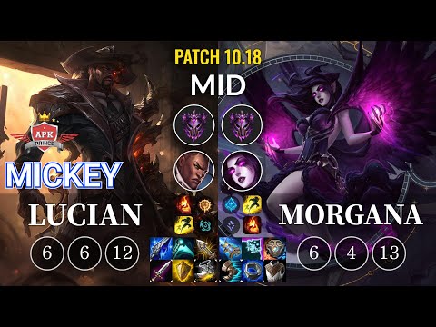APK Mickey Lucian vs Morgana Mid - KR Patch 10.18