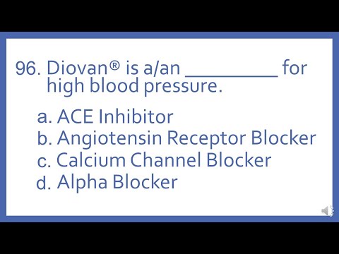 Top 200 Drugs Practice Test Question - Diovan is a _ for high blood pressure (PTCB NAPLEX NCLEX)