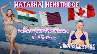 Natasha Henstridge tries indian dance on cruise in Qatar + Natasha the Mermaid video