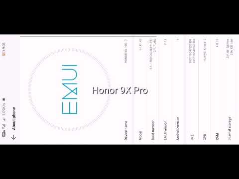 Honor 9X Pro EMUI 9.1.1.189  Settings Overview , Battery and Ram Consumption Details