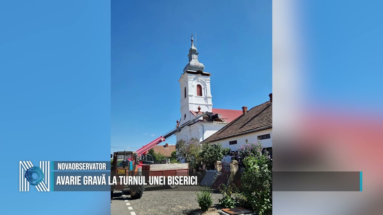 Avarie gravă la turnul unei biserici