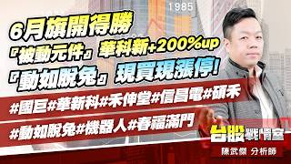 6月旗開得勝『被動元件』華科新+200%up、『動如脫兔』現買現漲停!#國巨#華新科#禾伸堂#信昌電#碩禾#動如脫兔#機器人#春福滿門｜小武哥投資事務所｜陳武傑 (圖)