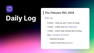 Keep a running log of your day (Daily Log)