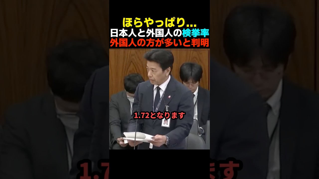 【これが事実】日本人より外国人の方が検挙率が高いと大津力議員の追求で判明【参政党/神谷宗幣】