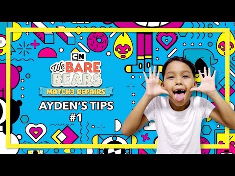 We Bare Bears | Match 3 Repairs | TIPS & TRICKS with Ayden (Part #1) | Cartoon Network