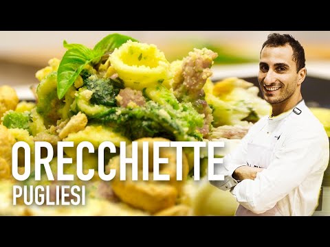 Orecchiette baresi con burrata, cime di rapa e tarallo.