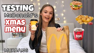 Testing the McDonalds CHRISTMAS menu 🎄|| xmas mukbang | Q&A