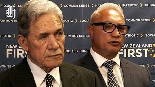 Winston Peters and Alfred Ngaro speak to media following State of the Nation speech