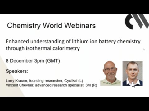 WEBINAR | Enhanced Understanding of Lithium Ion Battery Chemistry Through Isothermal Calorimetry