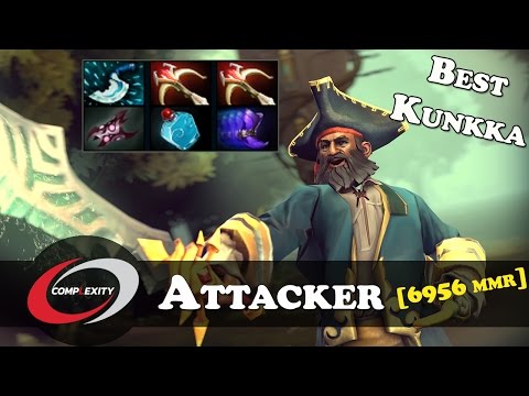 !Attacker - Kunkka gameplay [6956 MMR] | Best Kunkka | Patch 7.05