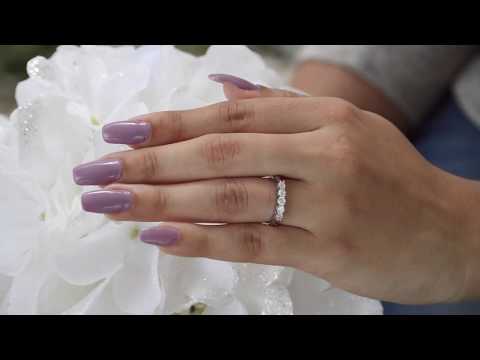 0.5 Ct. Five Stone Shared Prong with Designed Profile Wedding Ring - TwoBirch TB-WR-0088-WG-H