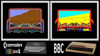 CBM+4 vs BBC Master : STUNT CAR RACER (Side by side comparison)