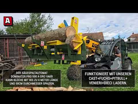 Dominator Pro 500 – Hydraulischer Sägespaltautomat für Hoflader, Radlader & Bagger