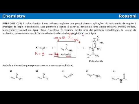 UFPR 2018-1 Q32 - Produção da acrilamida