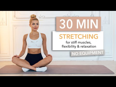 30 MIN FULL BODY STRETCHING - perfect for rest days / No Equipment I Pamela Reif thumnail