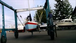 Columbia 26 mk 2 comes out of Puget Sound after 10 years for repaint and refit