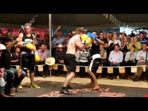 Javan Johnston  & Mick Bagley tag-team 2 locals - Outback Fight Club - Mt Isa 2016