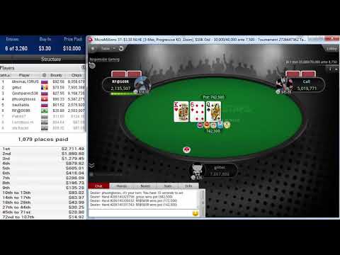Final table PokerStars MicroMillions 37: $3.30 NLHE 3-Max, Progressive KO Zoom $10K Gtd Nov 14, 2019