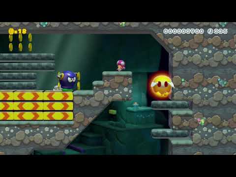 石材だらけの溶岩洞窟(Burning Stone Cave) by ふみゆき 🍄 Super Mario Maker 2 😶 No Commentary　#acg