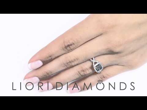 FD-SOLD-063 - 1.82 Carat Fancy Blue Radiant Cut Diamond Engagement Ring 18k Gold Vintage Style