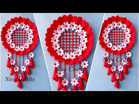 2 Unique Flower Wall Hanging / Quick Paper Craft For Home Decoration  Easy Wall Mate DIY Wall Decor