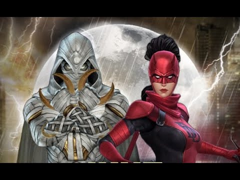 T4 MoonKnight & T3 Elektra Patch Detail MARVEL Future Fight