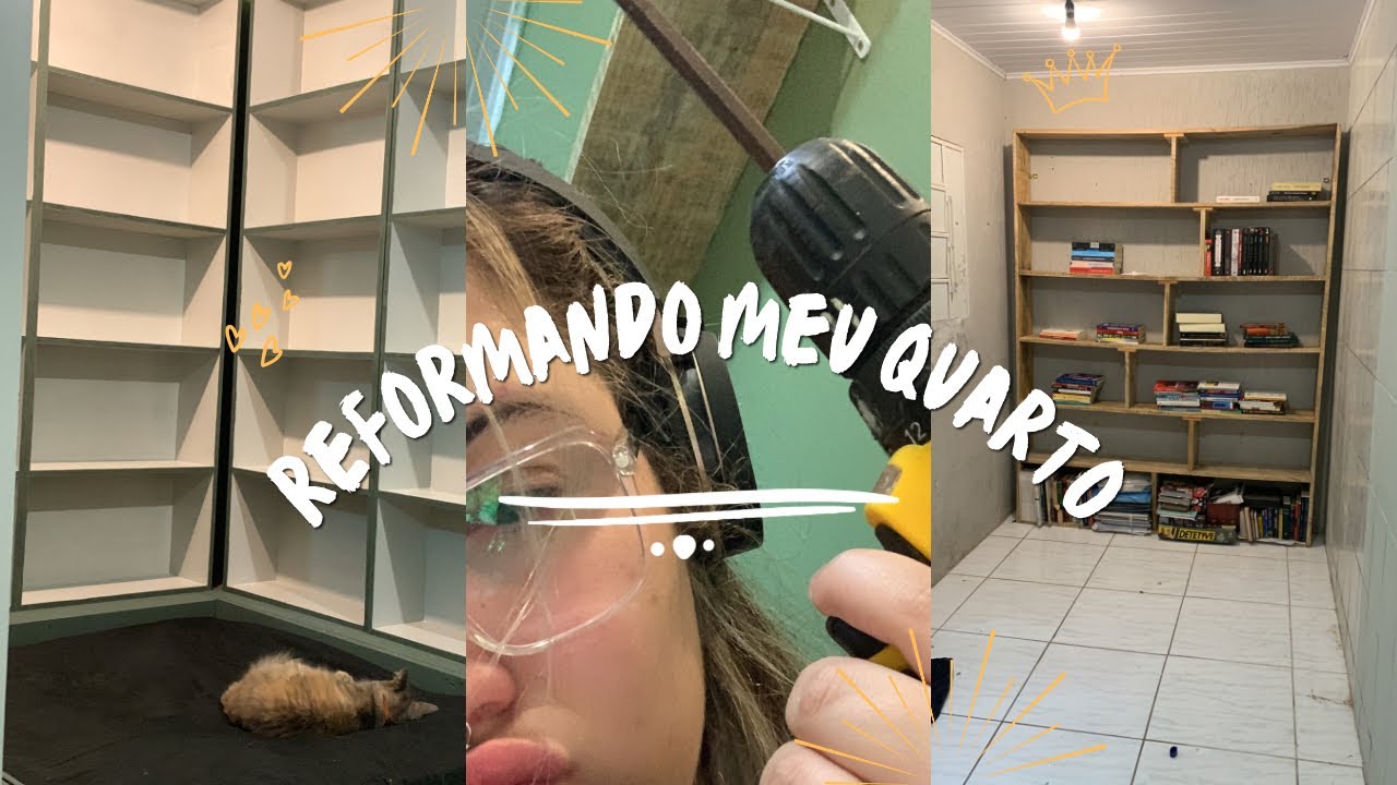 REFORMEI MEU QUARTO E FIZ UMA BIBLIOTECA | compras, pintura e organização