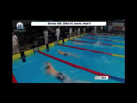 Christer Melberg sølv 200 fri Jr NM 2019 Stavanger