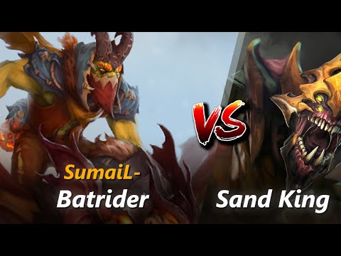 How to Batrider mid vs Sand King (feat. SumaiL-) | First 10 minutes