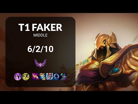 T1 Faker Azir vs Taliyah MIDDLE - KR MASTER Patch 15.14