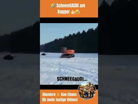 ❄️ Schneegaudi am Bagger: Wenn der Winter die Baustelle übernimmt! ⛄😂 #youtubeshorts