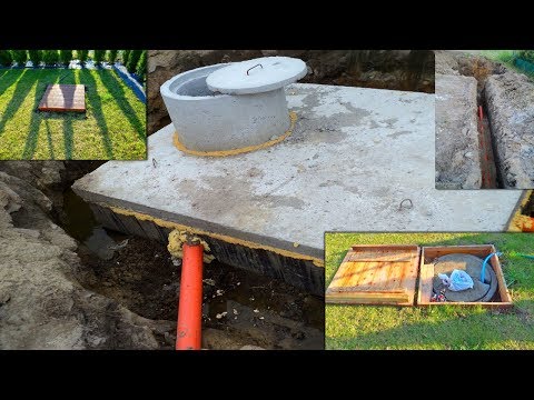 Odwodnienie domu i betonowy zbiornik na wodę deszczową