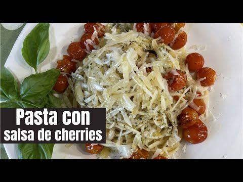 ESPAGUETI CON SALSA DE TOMATES CHERRI. Deliciosa y sencilla de hacer.