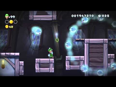 New Super Luigi U ~ Frosted Glacier-Ghost House (Star Coin and Secret Exit Guide)