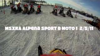 preview picture of video 'MSXRA snocross Alpena Sport B Moto 1'