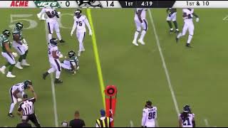 ザック・ウィルソン(Zach Wilson)、スクランブルで負傷[プレシーズン１ vsイーグルス]