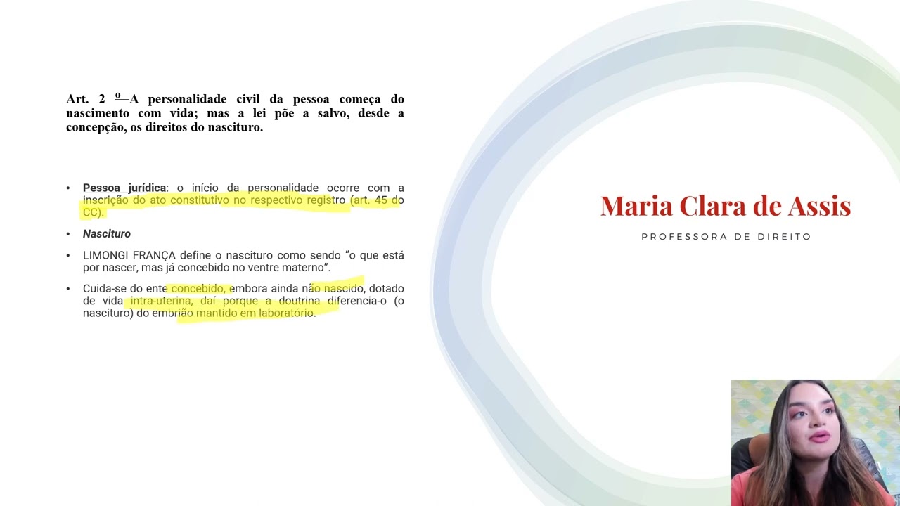 Artigo 2 do Código Civil. Teorias direitos dos nascituros. Natalista. Concepcionista.