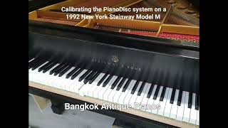 Calibrating the PianoDisc system on a 1992 New York Steinway Model M.