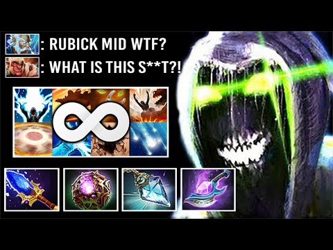 CRAZY -62% CD Stolen Spells Rubick Mid vs Zeus +118% Spell Amp Carry All Team Immortal Rank Dota 2