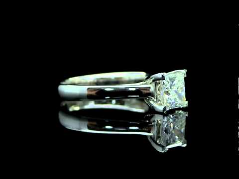 1.05 CT VS2 G PRINCESS CUT WHITE DIAMOND ENGAGEMENT RING IN 14K WHITE GOLD