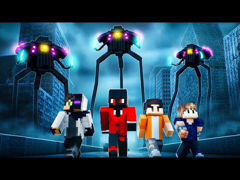 4 Idiots Vs Minecraft's Most Terrifying Alien Invasion Mod