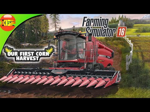 Farming Simulator 16 multiplayer gameplay #9- Our first corn harvest!