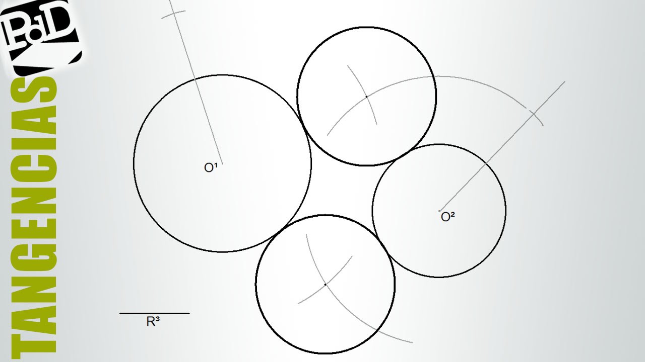 Circunferencias tangentes a otras dos conociendo su radio (Tangencias)