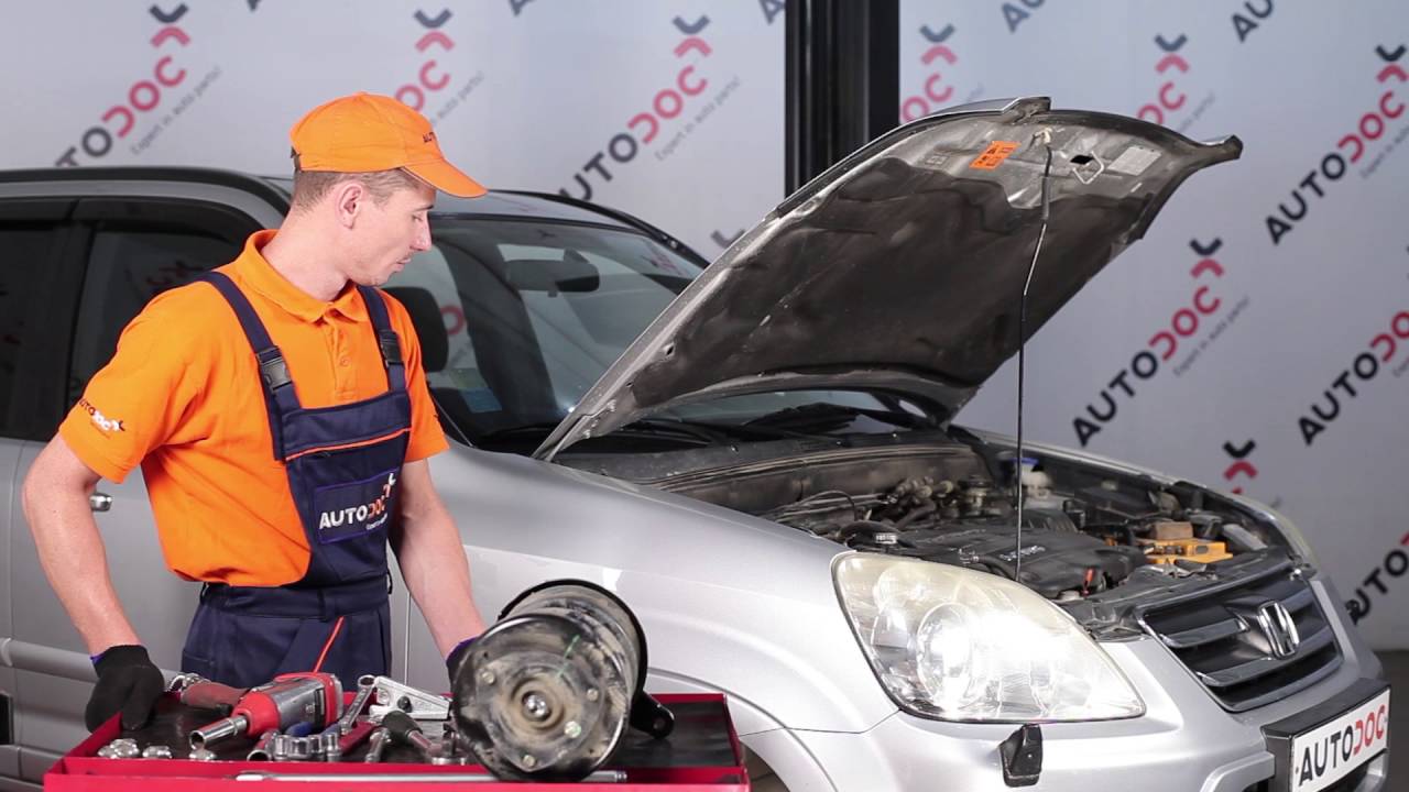 Kako zamenjati avtodel vzmetna noga (blazilnik) spredaj na avtu Honda CR-V II – vodnik menjave