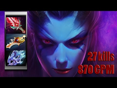 MidOne plays Queen of Pain with Bloodthorn, 27 kills