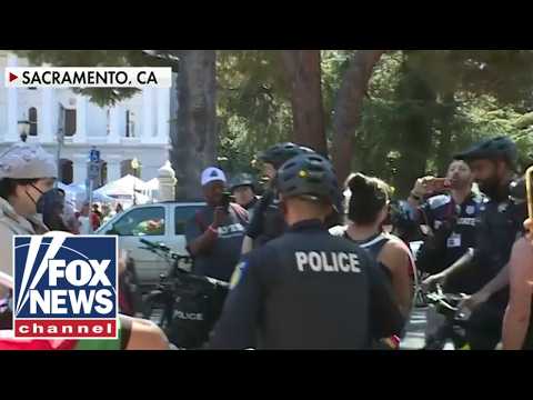 Protest targets California anti-fraud rally