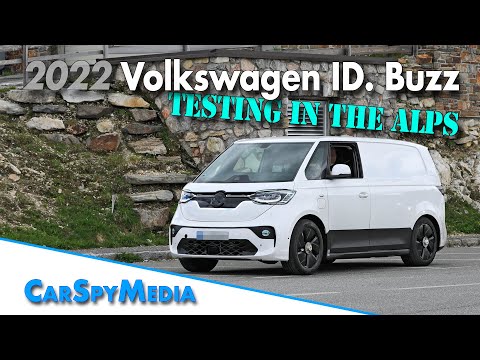 First spy video of the pure electric 2022 Volkswagen ID. Buzz prototype testing in the alps
