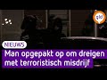 Arrestatieteam pakt man op om dreigen met terroristisch misdrijf